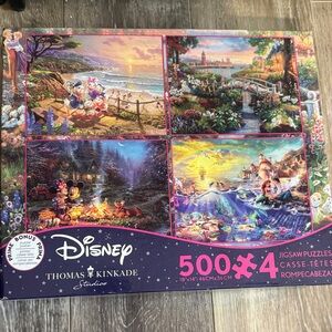 Disney Thomas Kinkade 4-Piece Puzzle Set